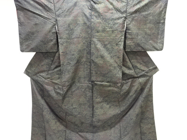 JAPANESE KIMONO / DORO OSHIMA TSUMUGI / WOVEN ROSE